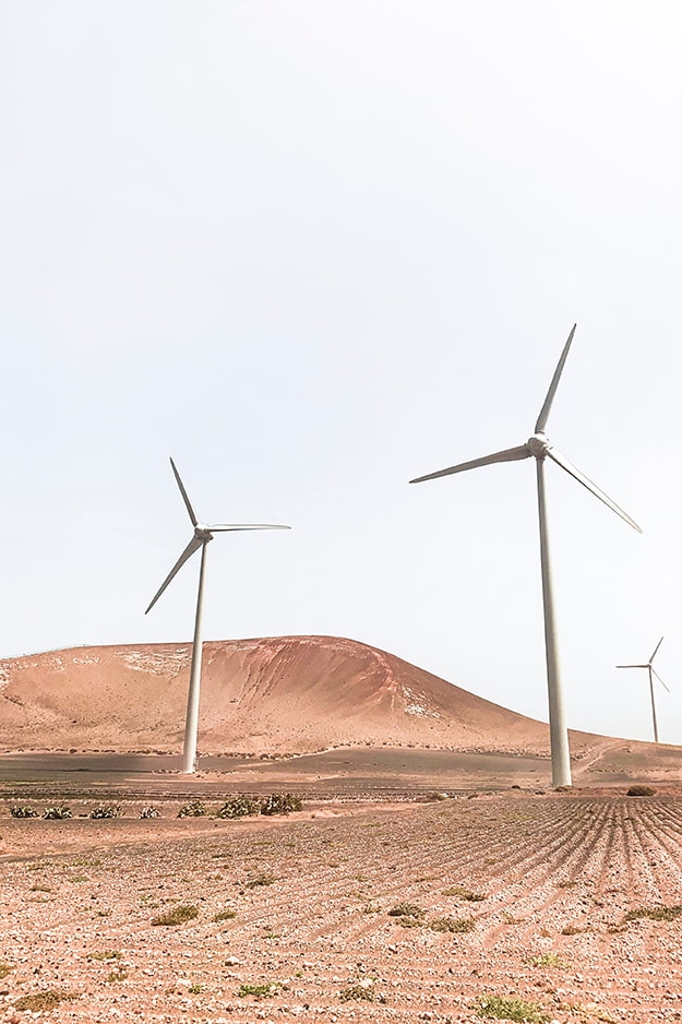 Windmills in a desert place