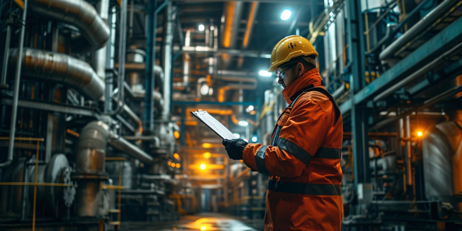 Safety-officer-overviewing-material-safety-data-sheet